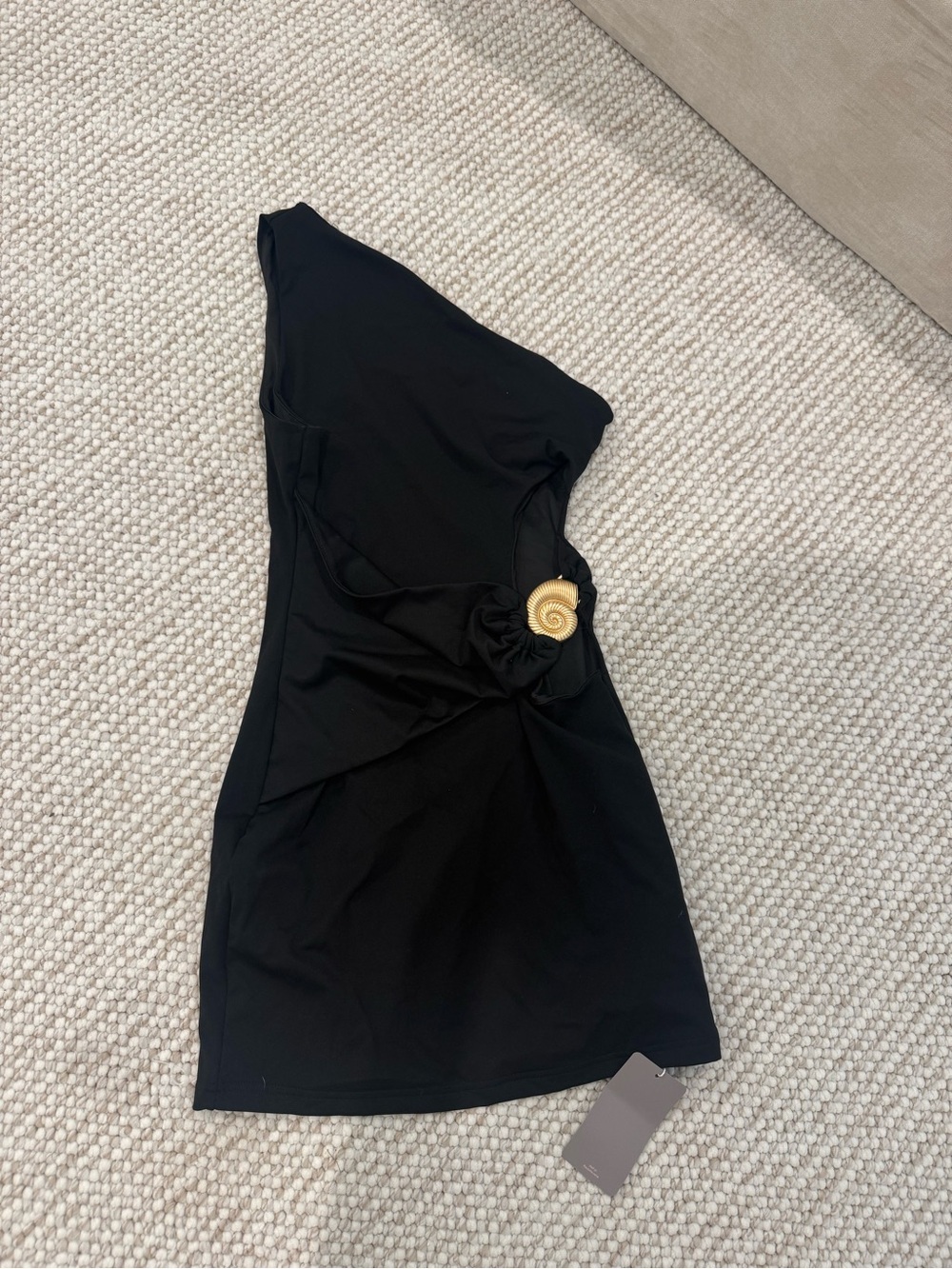 Misguided black cutout mini one shoulder dress
